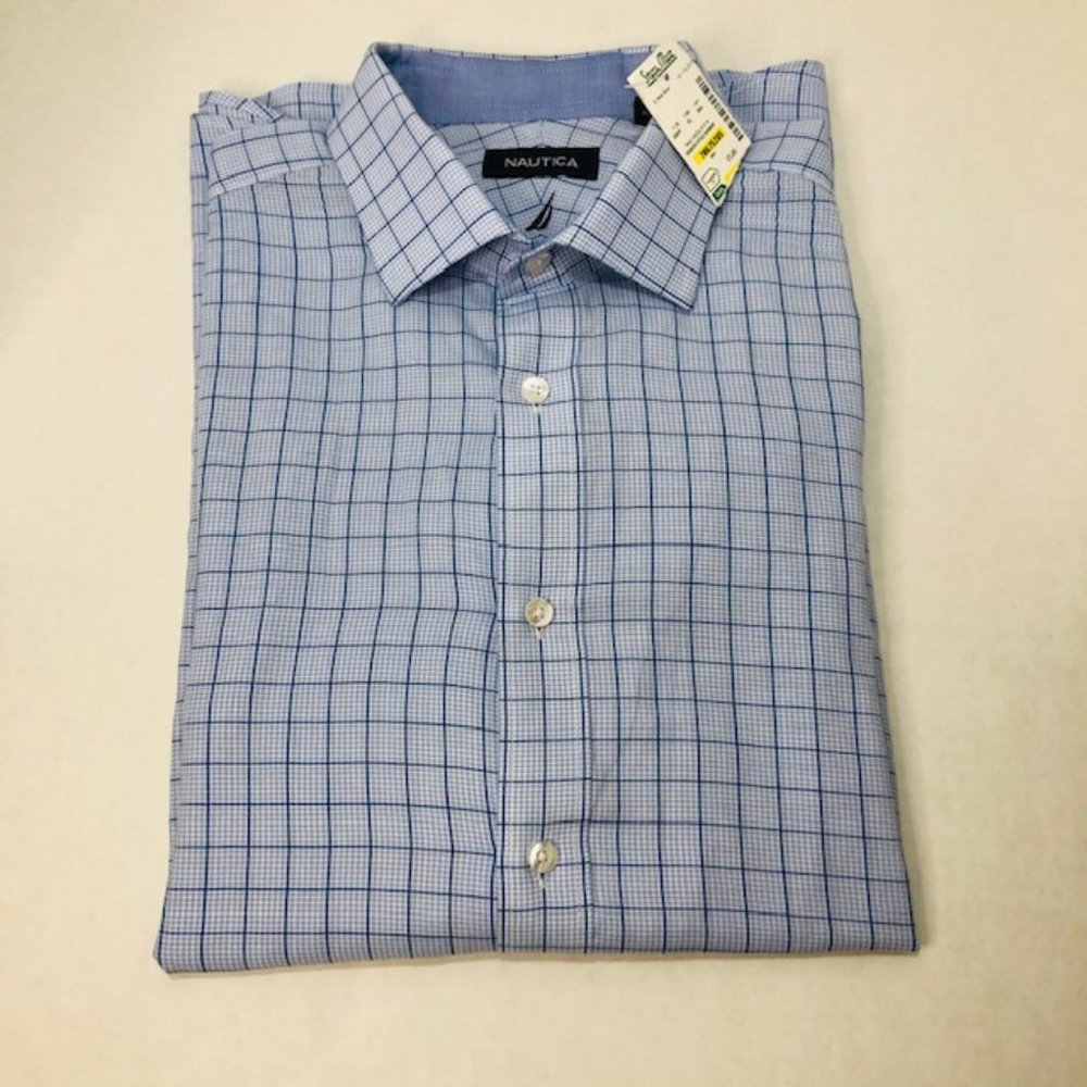Nautica Blue Long Sleeve Dress Shirt NWT